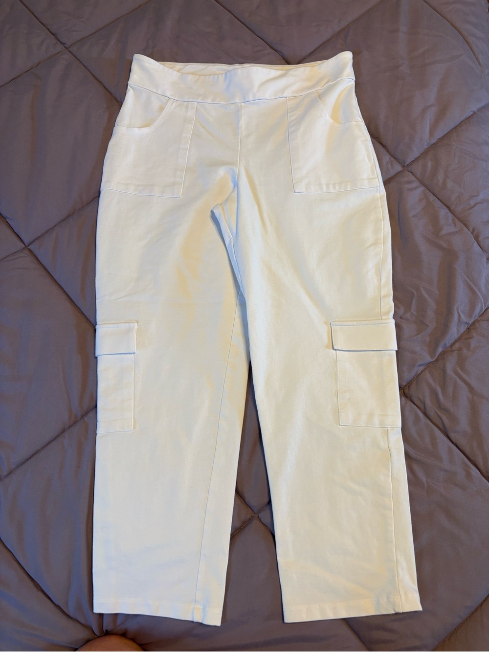 Women With Control White Cargo Pocket Pants